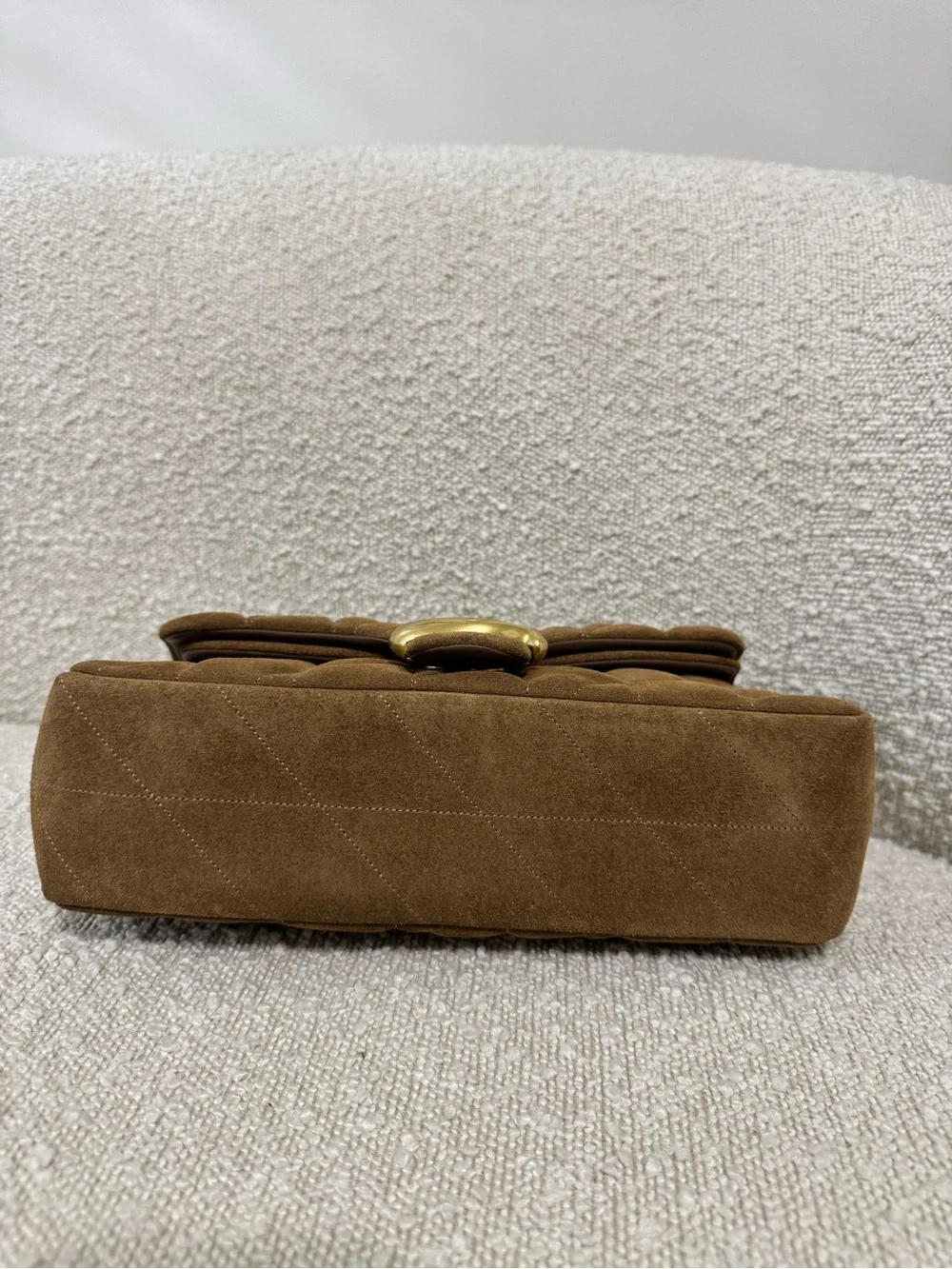 Coach Tabby 26 Shoulder Bag in Cedar Quilted Suede with Gold Hardware